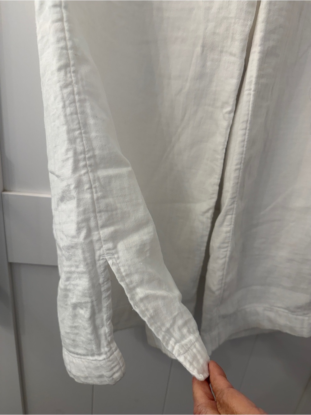 Old Navy 100% Cotton Wide-Leg White Pants Size Large - Picture 4 of 6